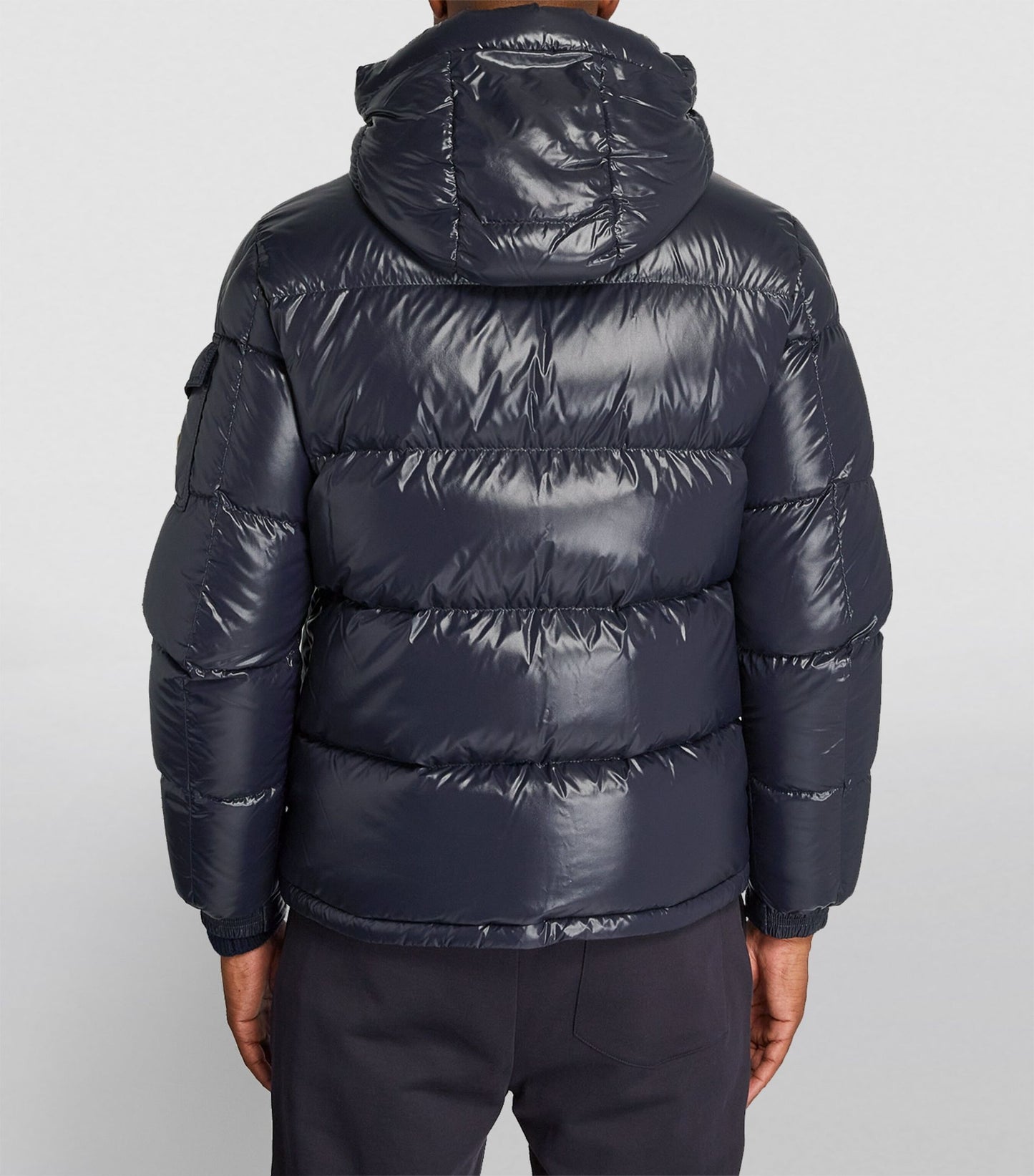 MONCLER- Navy Maya Logo-Appliquéd Quilted Glossed-Shell Hooded Down Jacket