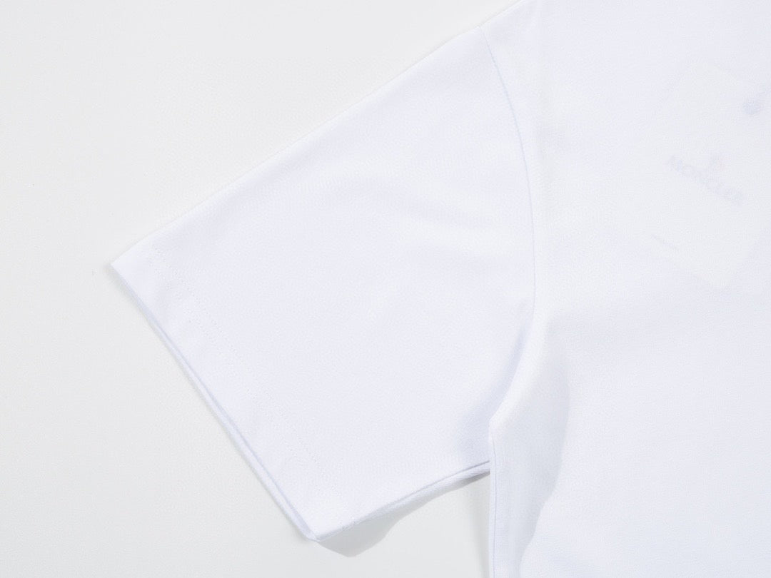 MONCLER- White Patch Logo T-shirt