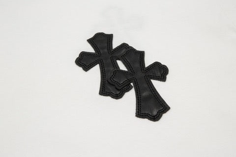 Chrome heart White leather Cross Patch Tee