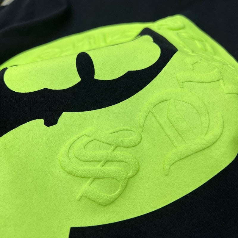 Chrome heart Black/Neon Puff print T-shirt