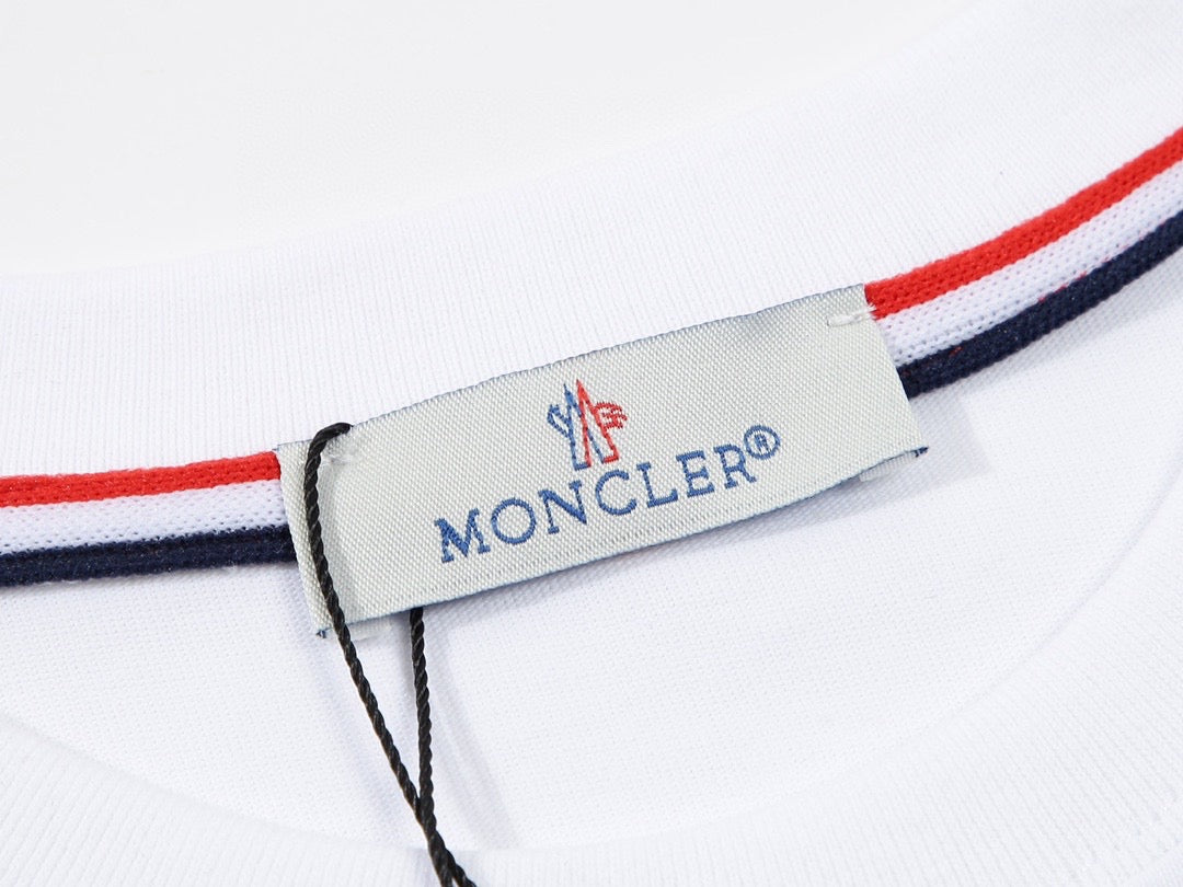 MONCLER- White Patch Logo T-shirt