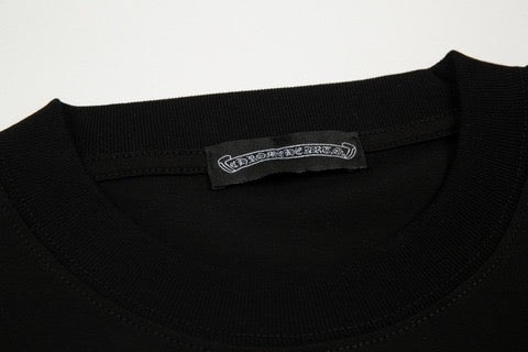 Chrome heart black leather Cross Patch Tee