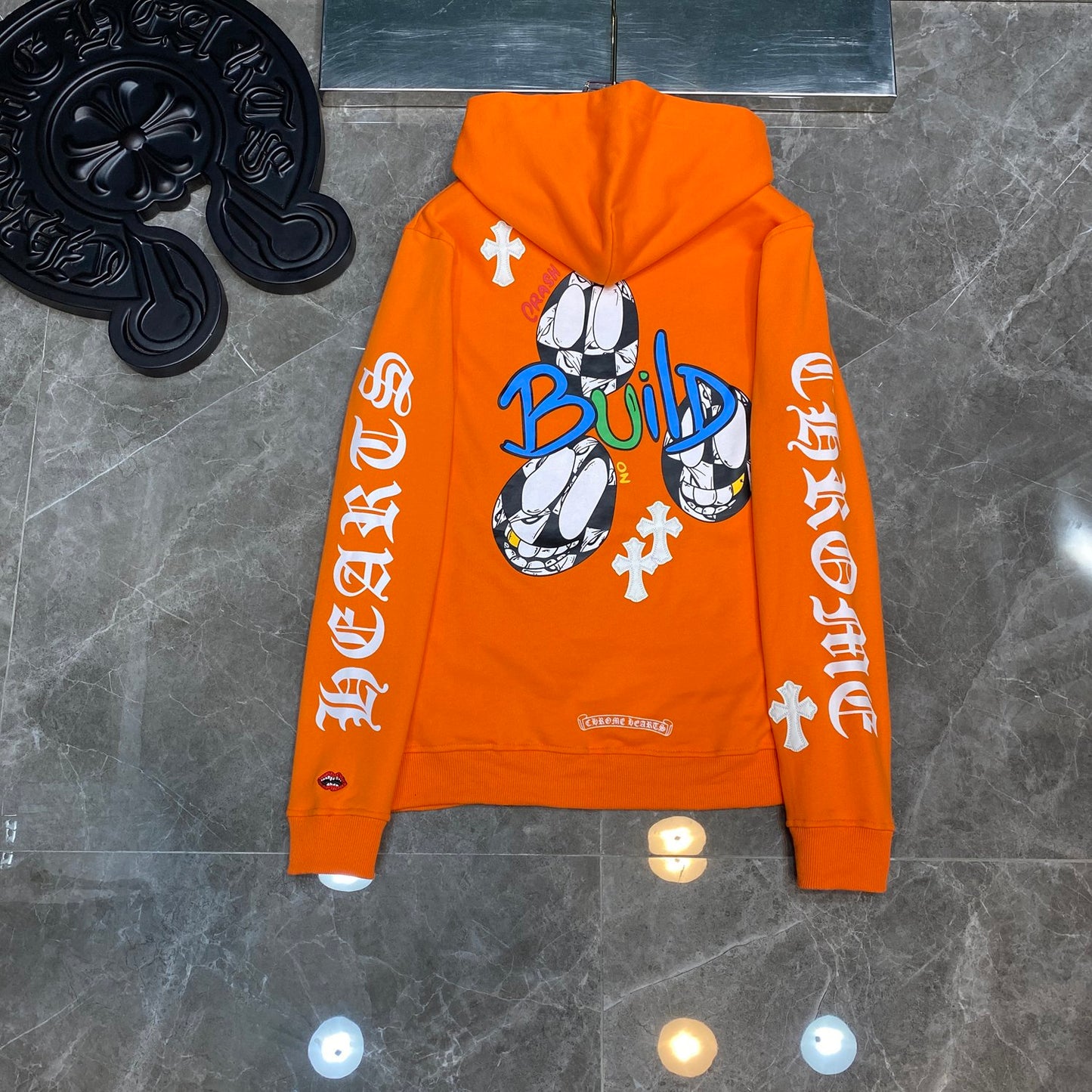 Chrome hearts Orange Race Cross Sweater