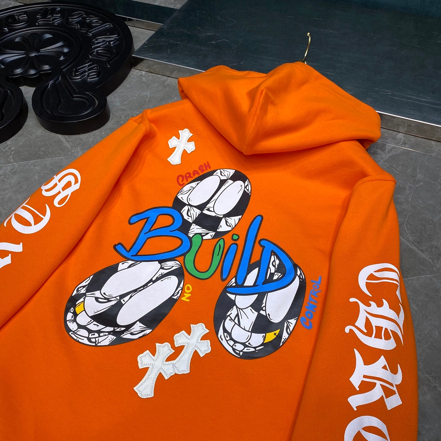 Chrome hearts Orange Race Cross Sweater
