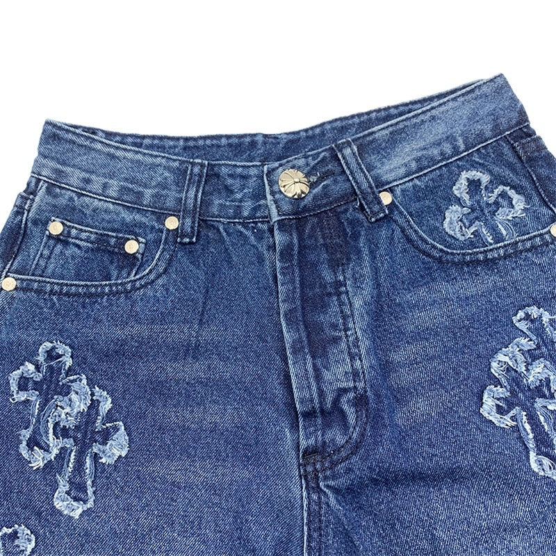 Chrome hearts Cross washed Blue Denim jeans