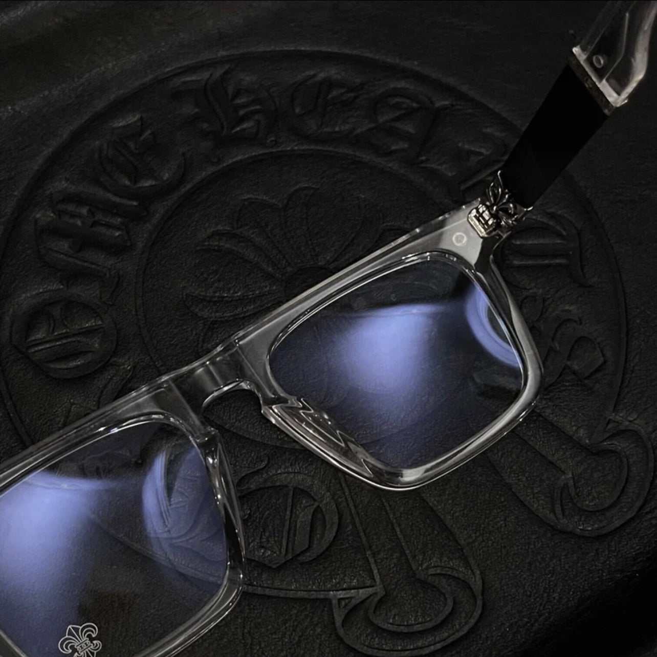 Chrome Hearts clear square silver  frames