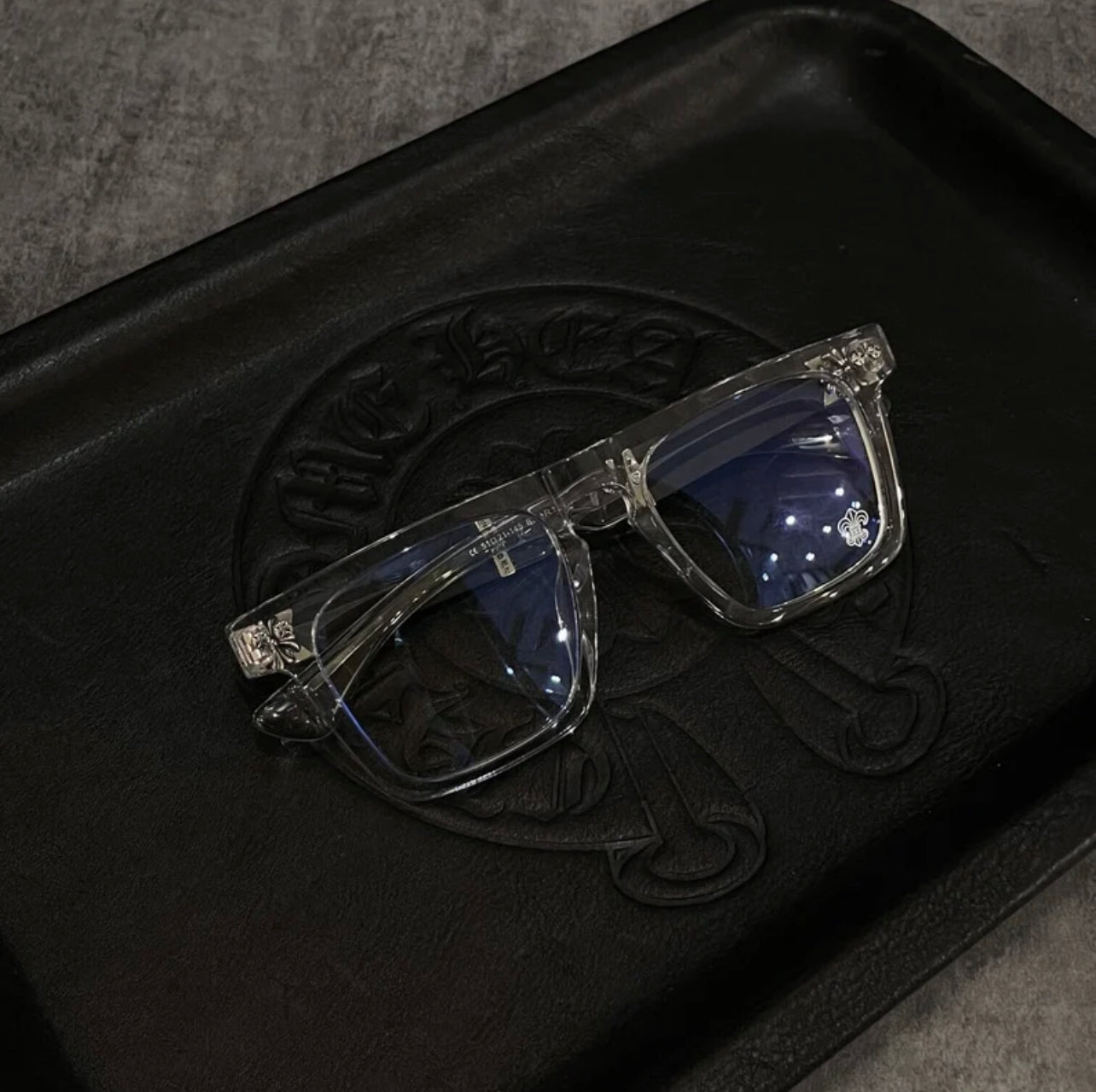 Chrome Hearts clear square silver  frames