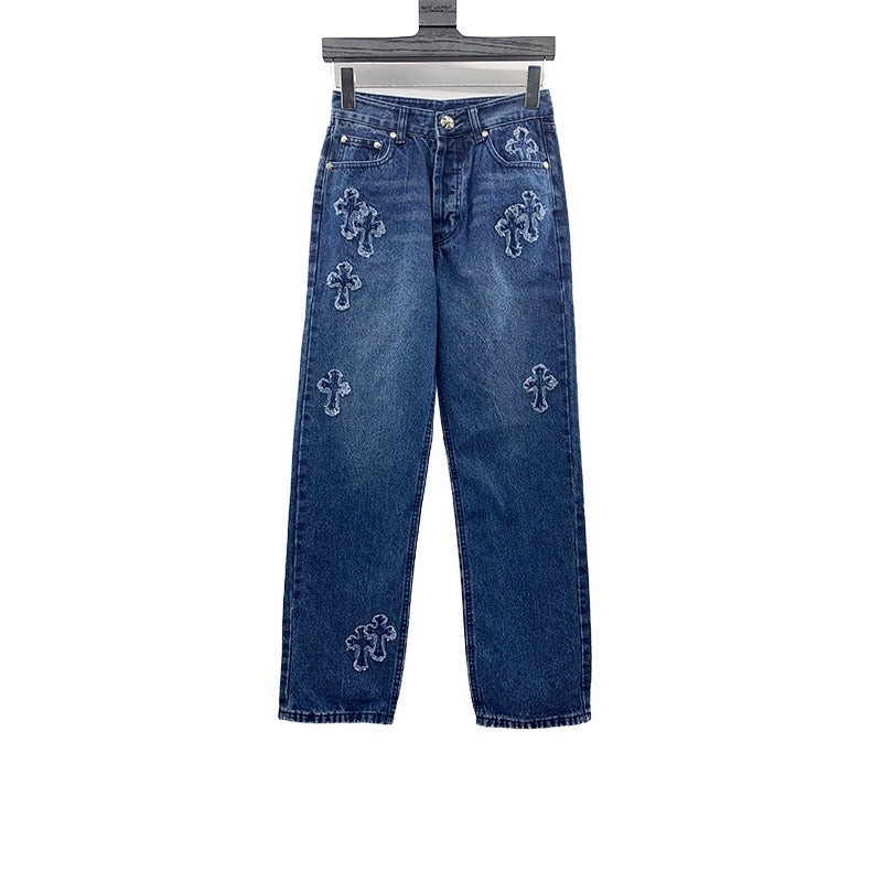 Chrome hearts Cross washed Blue Denim jeans