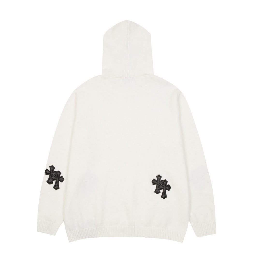 Chrome hearts White Knit Cross Sweater