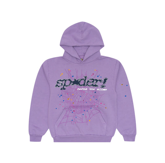 SP5DER- Spider Worldwide Websuit Hoodie Acai Purple