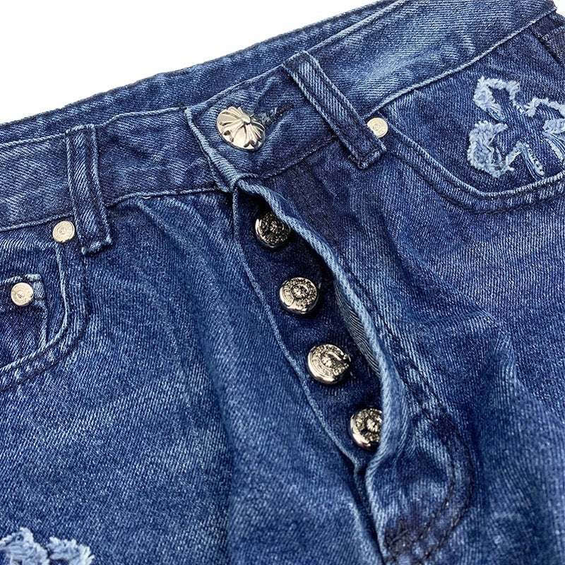 Chrome hearts Cross washed Blue Denim jeans