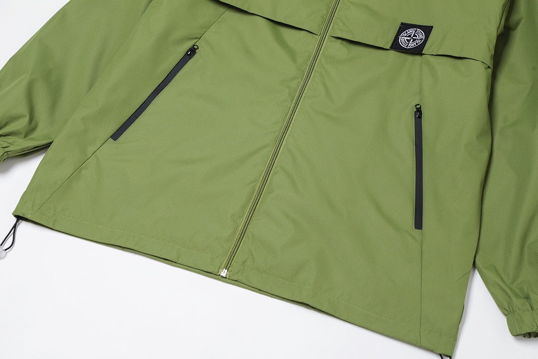 STONE ISLAND - Army green windbreaker