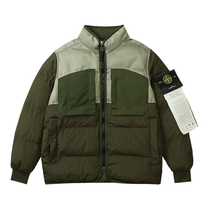 STONE ISLAND - Camo Green puffer Winter jacket