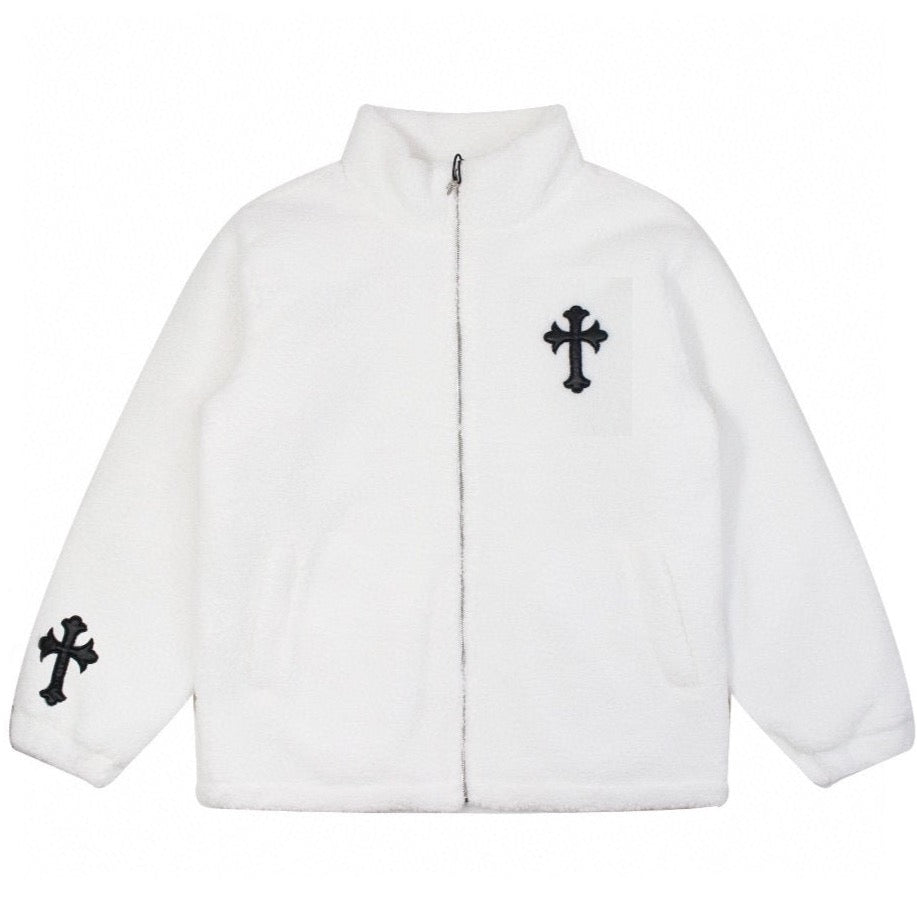 Chrome Hearts White Furr cross zipup