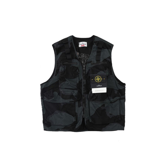 STONE ISLAND - Camo Sleeveless Fishing jacket