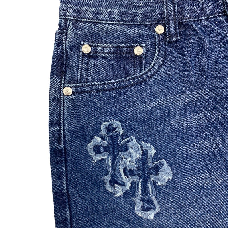 Chrome hearts Cross washed Blue Denim jeans