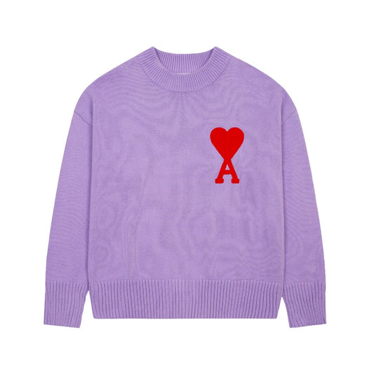 AMIS PARIS- Purple Ami De Cœur Sweater