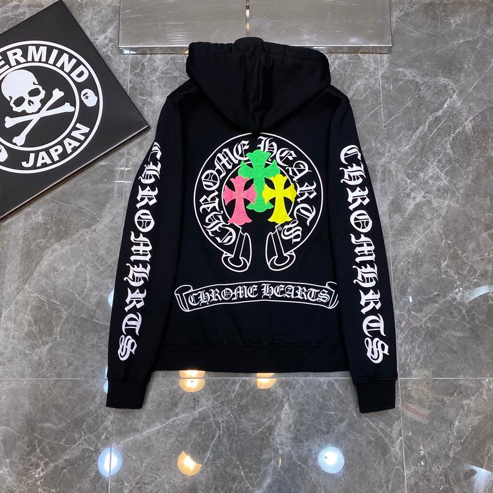 Chrome hearts colourful zip-up Sweater