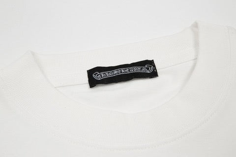 Chrome heart White leather Cross Patch Tee