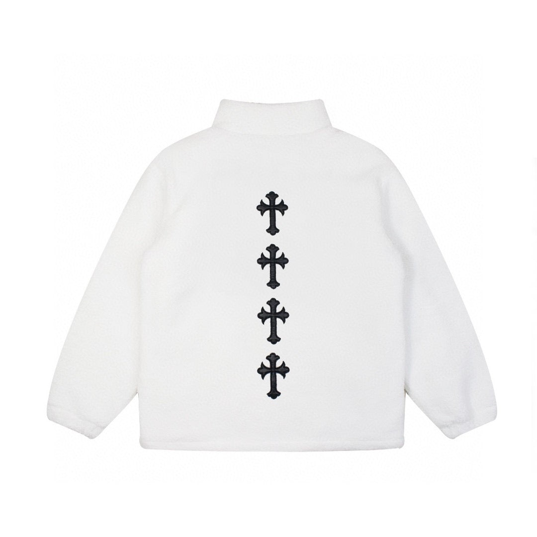 Chrome Hearts White Furr cross zipup