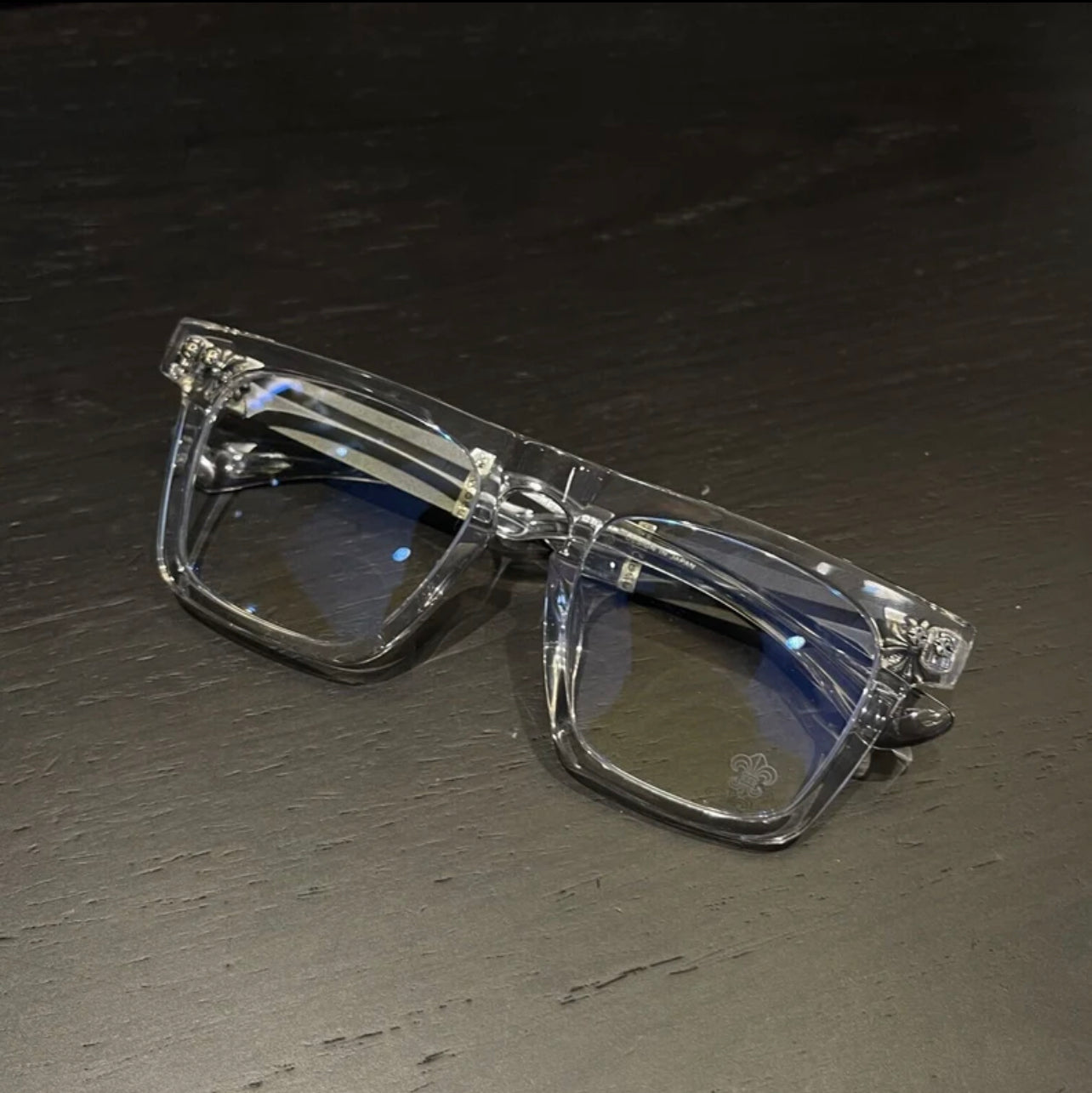 Chrome Hearts clear square silver  frames