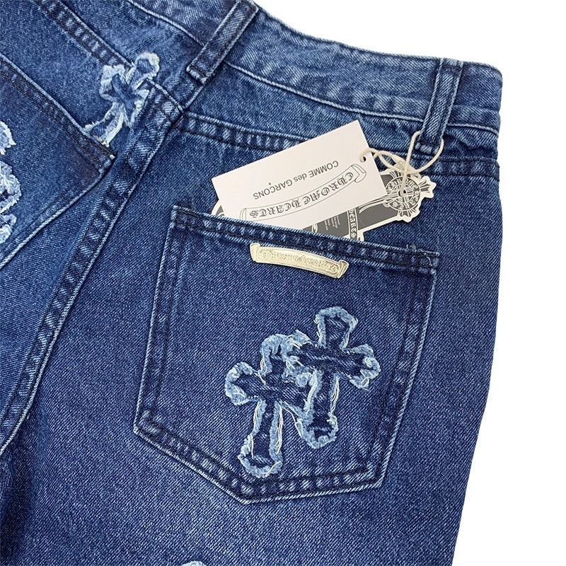 Chrome hearts Cross washed Blue Denim jeans