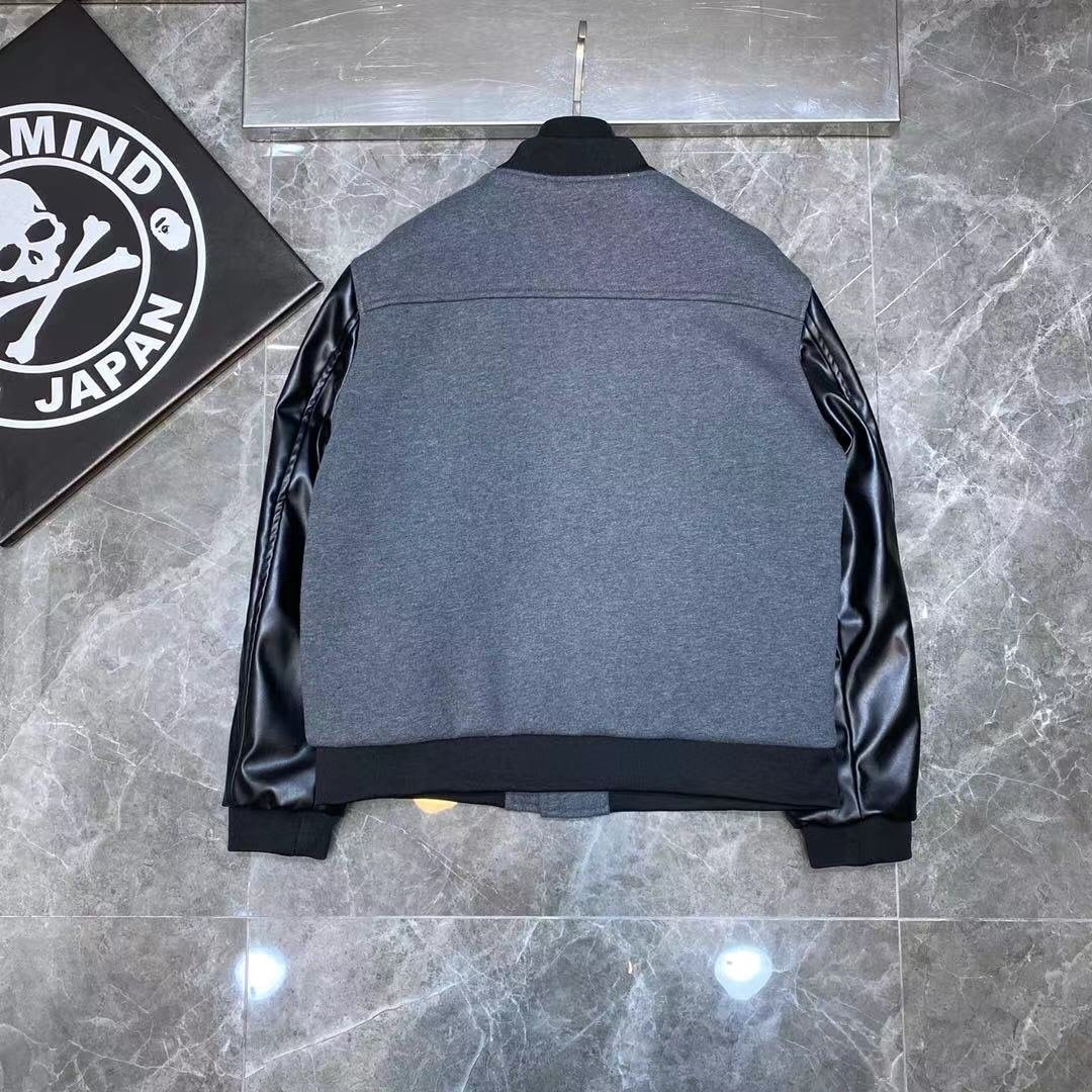 Chrome Hearts varsity leather Cross Patch jacket