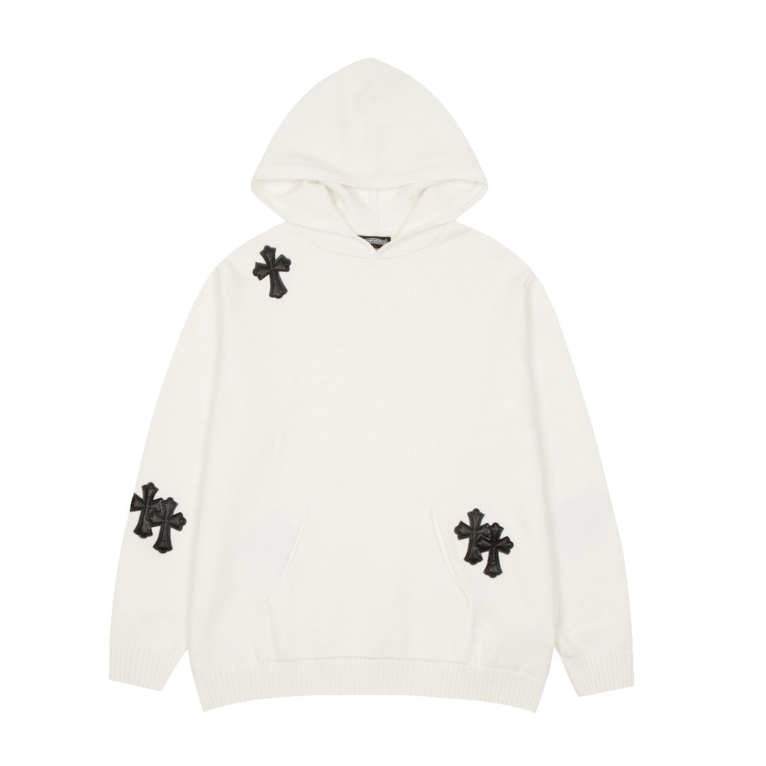 Chrome hearts White Knit Cross Sweater – Coeur Noire