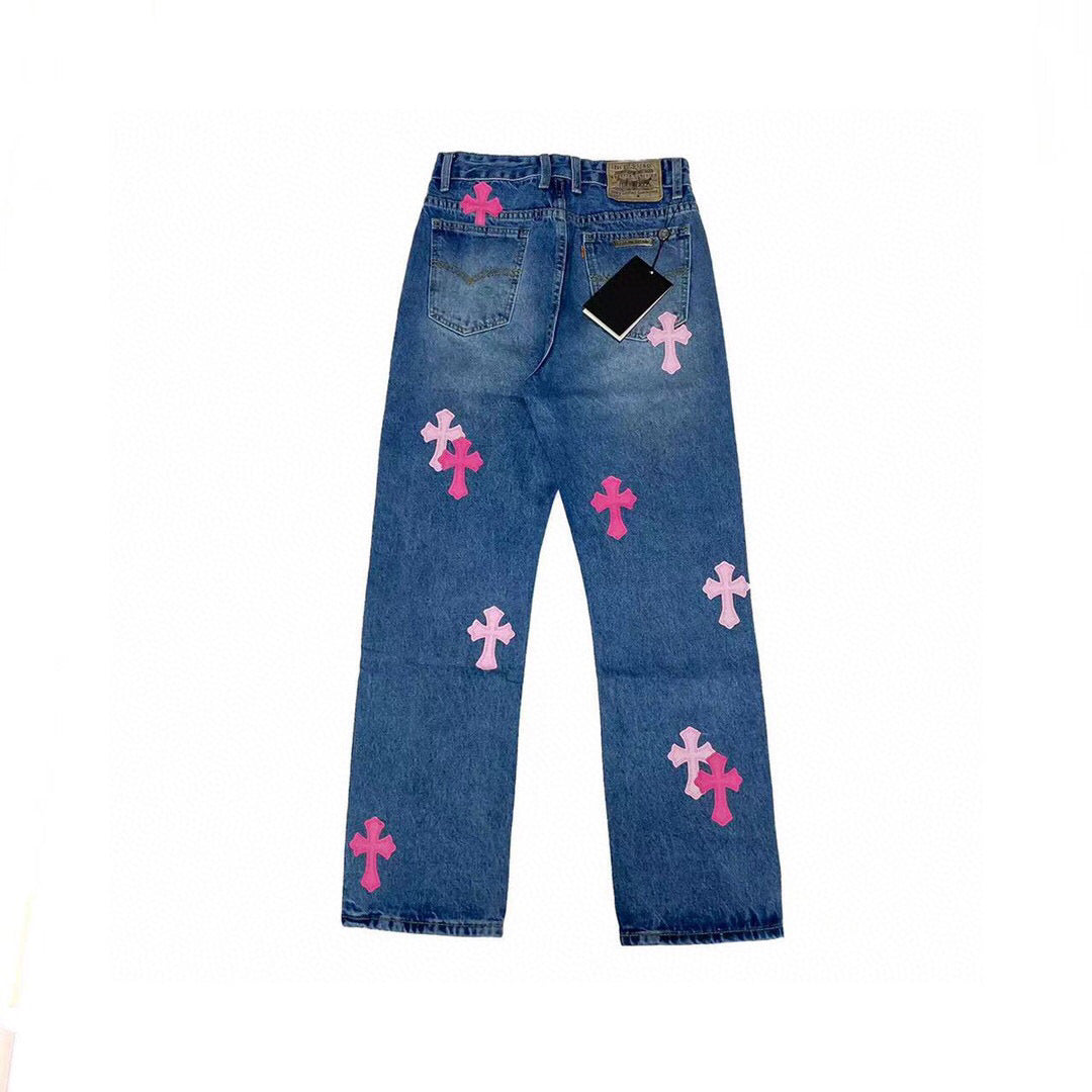 Chrome Hearts Rose Blue Denim