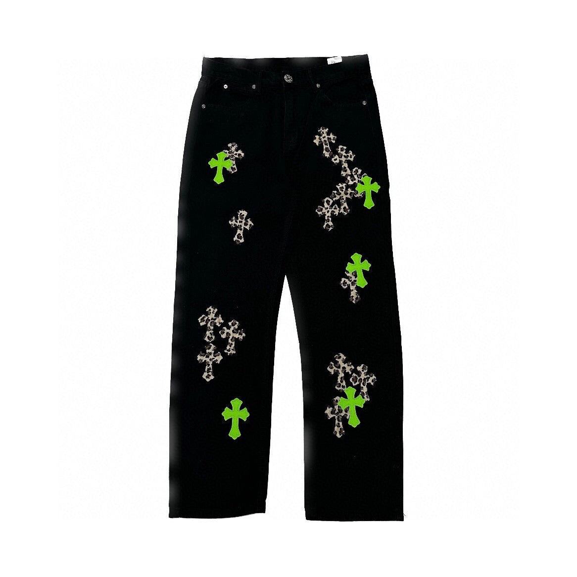 Chrome Hearts Neon Leopard Black Denim