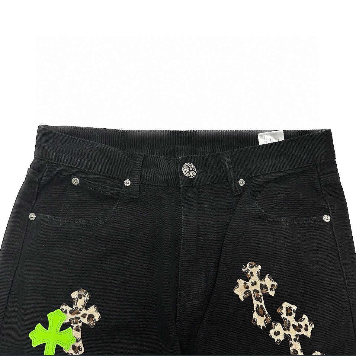 Chrome Hearts Neon Leopard Black Denim