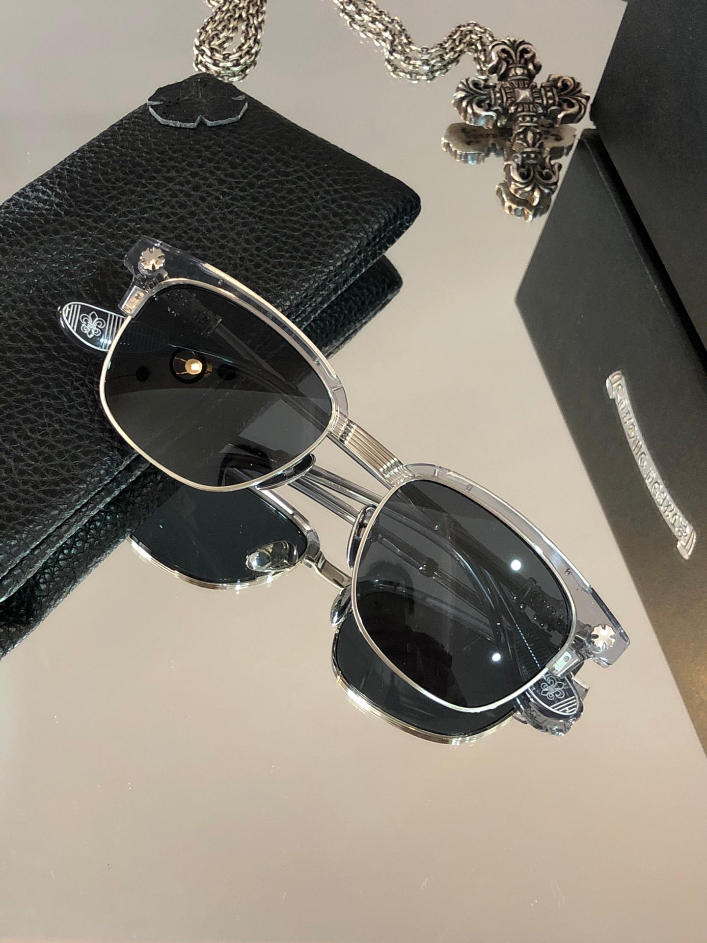 Chrome Hearts Acrylic Silver Frames