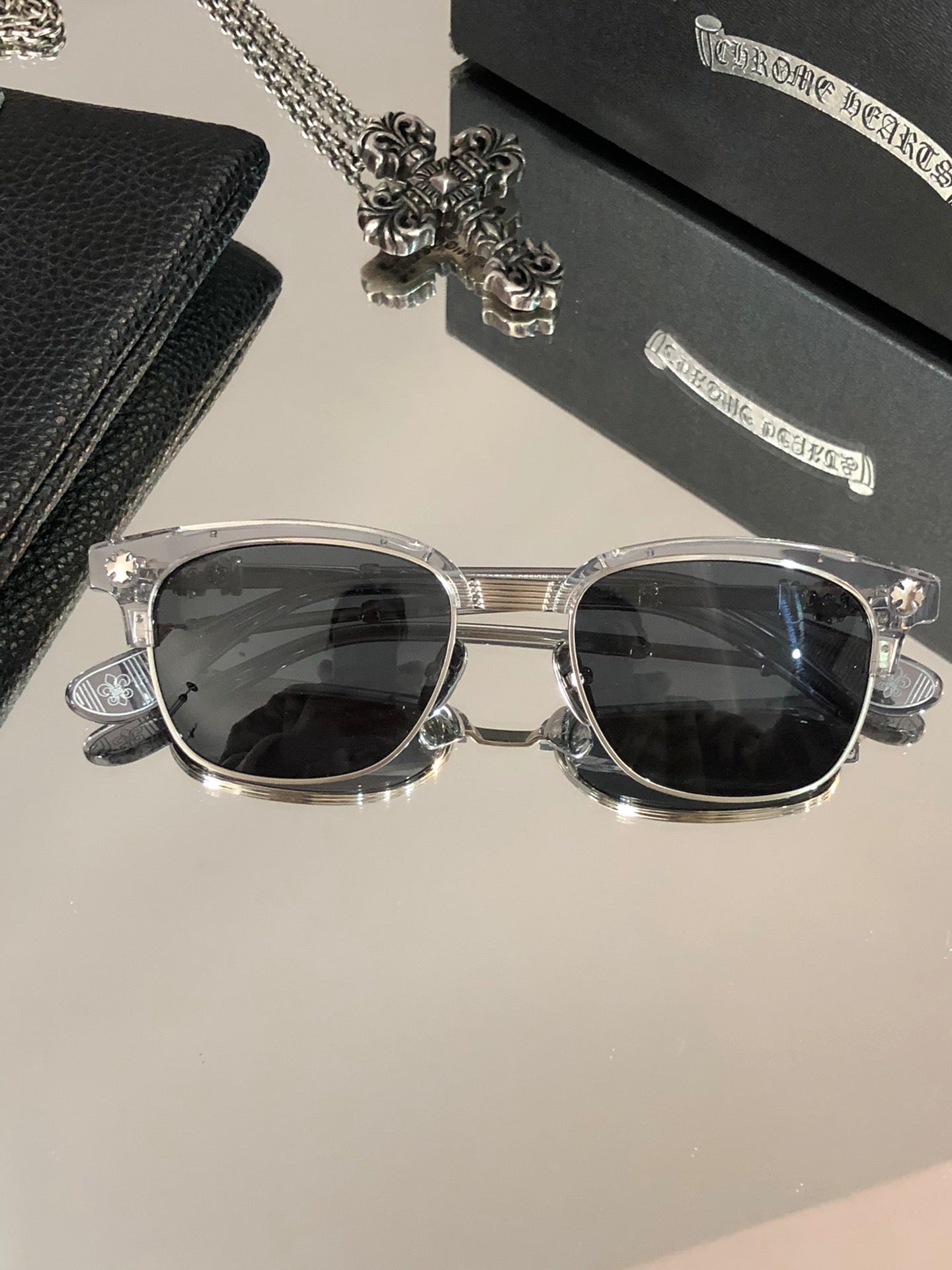 Chrome Hearts Acrylic Silver Frames